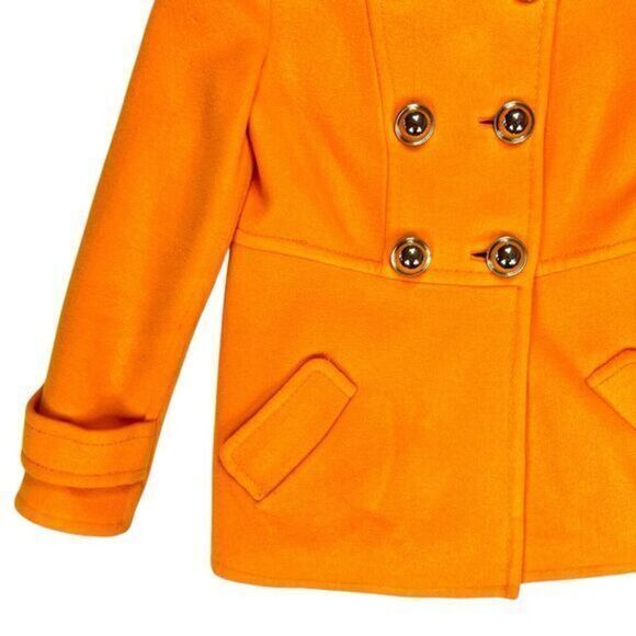 CARLISLE Wool Unlined Double Breasted UNIQUE Pea Coat 8 Chic Modern Preppy Noel - Picture 3 of 16